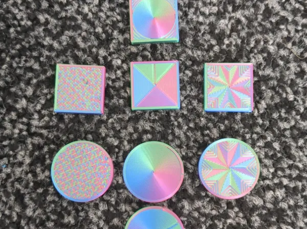 Jetons d'essai motifs de surface