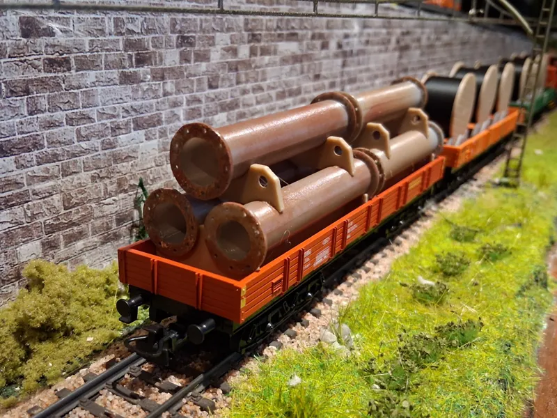 H0 Beladung Rohre für Niederbordwagen