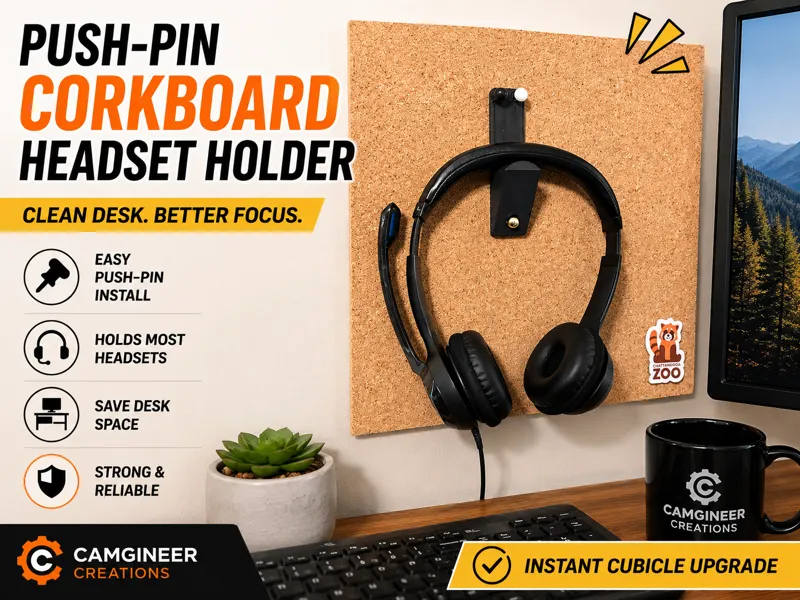 Push-Pin Corkboard Headset Holder