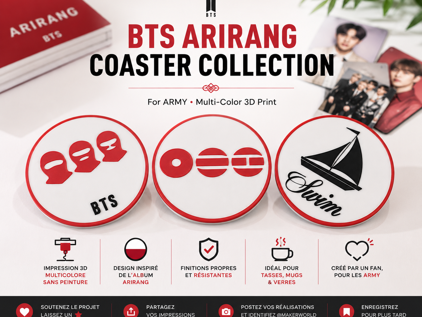 BTS ARIRANG Coasters – Dessous de Verre 