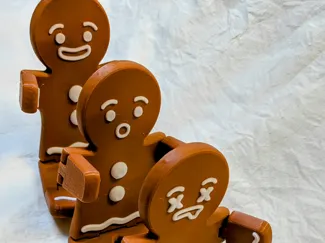 Articulated Gingerbread Man - 5 face options