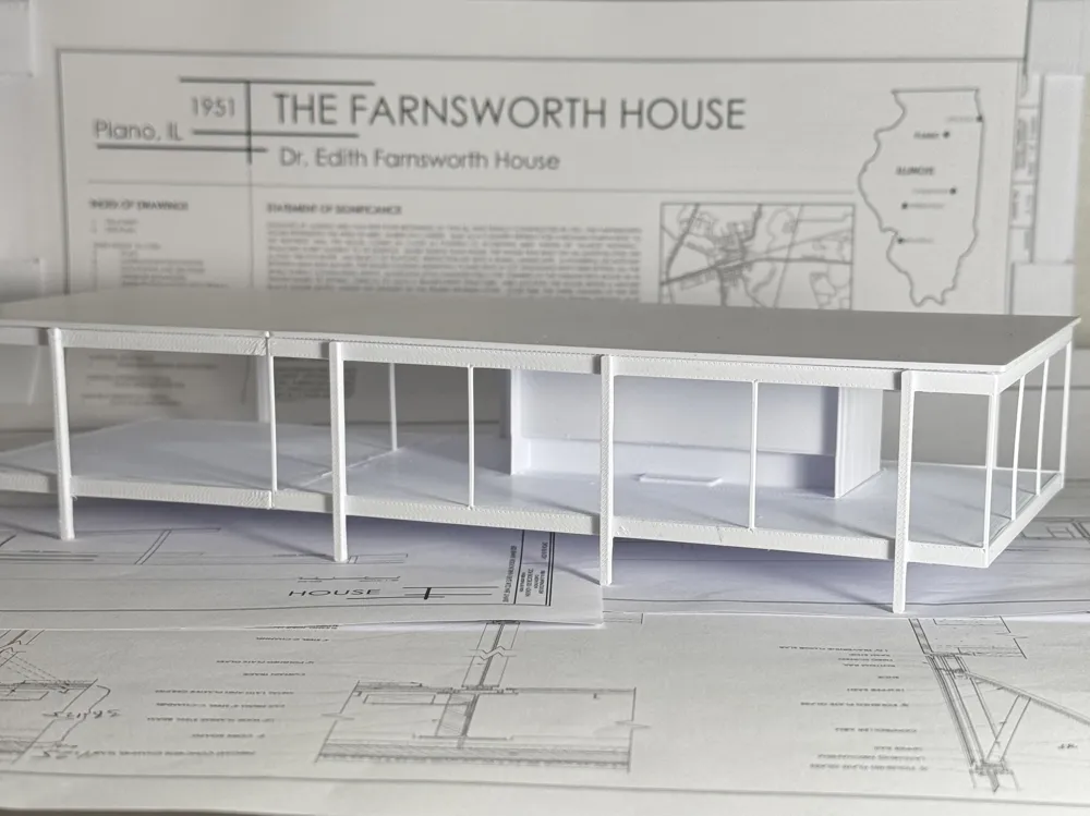 Farnsworth House - 1:100 - architectural model - Free 3D Print Model ...