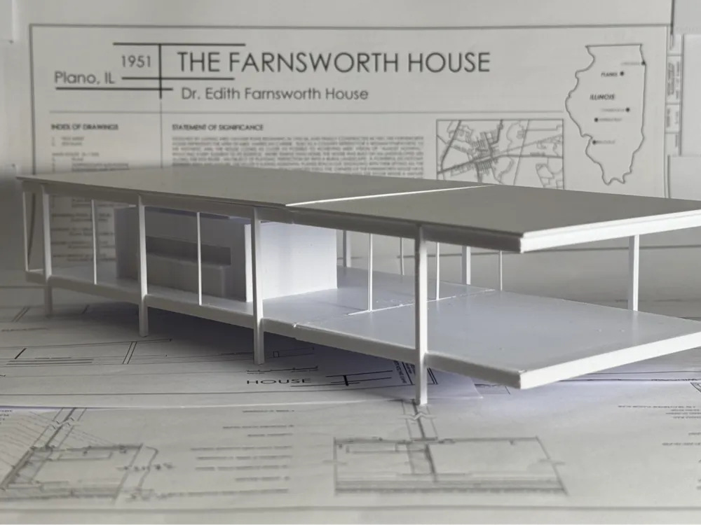 Farnsworth House - 1:100 - architectural model - Free 3D Print Model ...