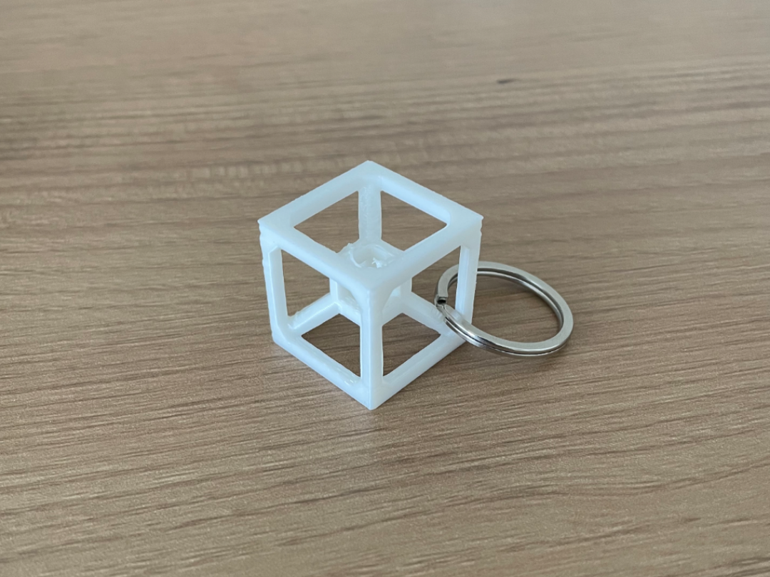 Mini Tesseract Keychain – Mathematical Art