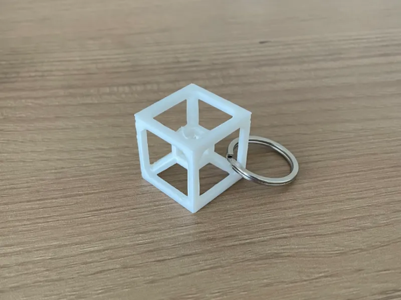 Mini Tesseract Keychain – Mathematical Art