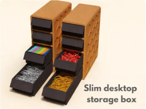 Boîte de rangement fine pour bureau