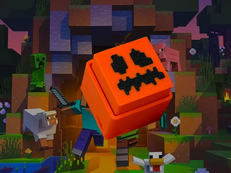 Minecraft Pumpkin Clicker & Keychain