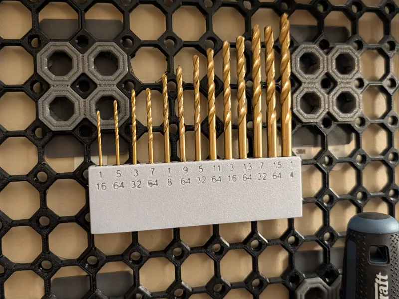 SAE 1/4 hex drill bit holder multiboard