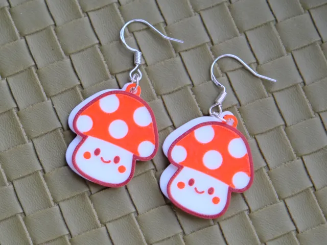 Kawaii Multi-Color Mushroom Earrings
