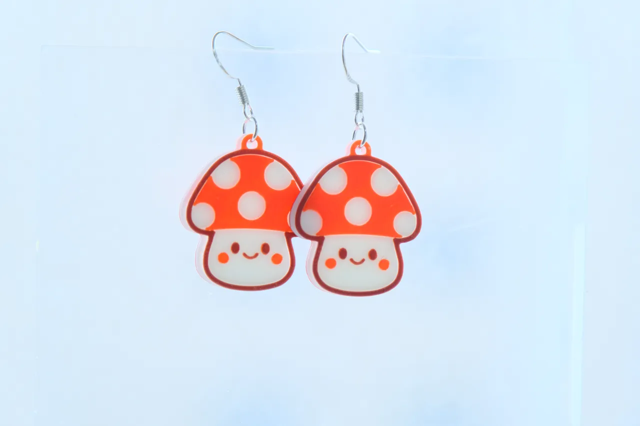 Kawaii Multi-Color Mushroom Earrings view 3