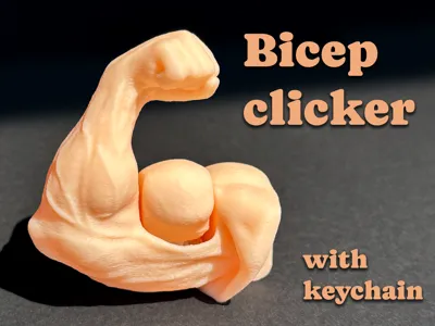 Bicep fidget clicker with keychain