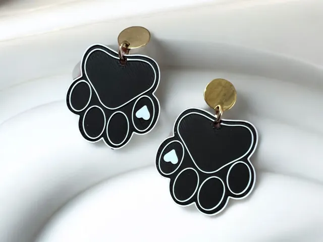 Pendientes huella de perro