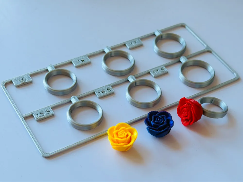 Rose Ring ( Includes ring bands in multiple sizes) - Free 3D Print ...
