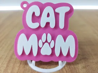 Cat Mom Keychain