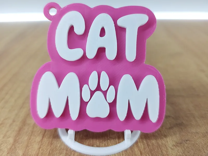 Cat Mom Keychain