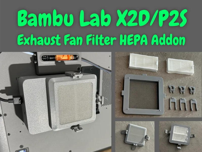 X2D/P2S HEPA Air Filter for External Exhaust Fan
