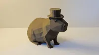 Capybara gentleman low poly — photo 3