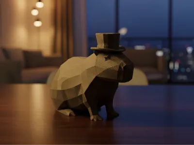 Gentleman Capybara (low poly)