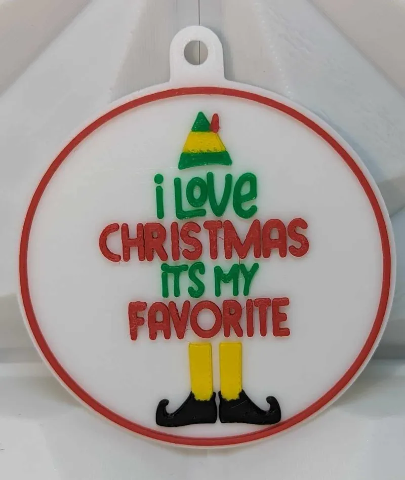 Elf - I Love Christmas it's my Favorite Ornament