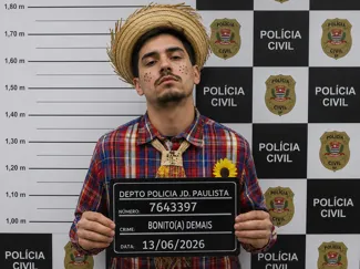 Mugshot - Placa de prisão para festas juninas