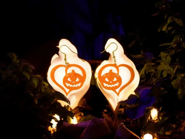 Pumpkin heart earrings