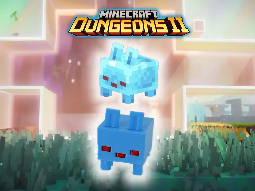 Escenografía en miniatura: Minecraft Dungeons 2 - Blub - Pet - Klemmbaustein. Referencia del modelo original.