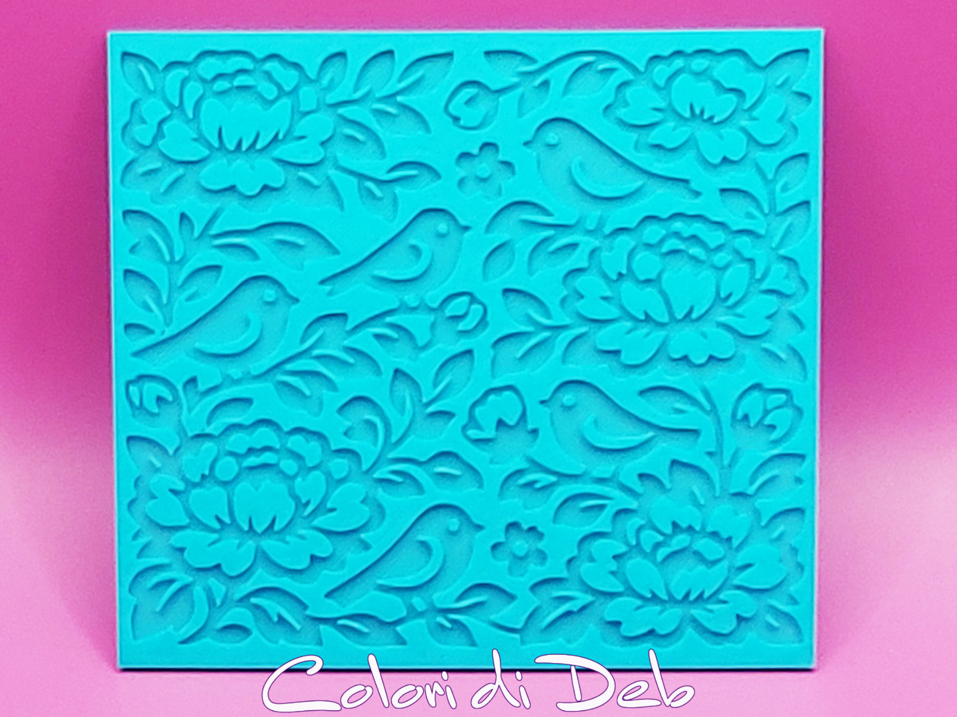 Texture plate Peonie e uccellini negativo