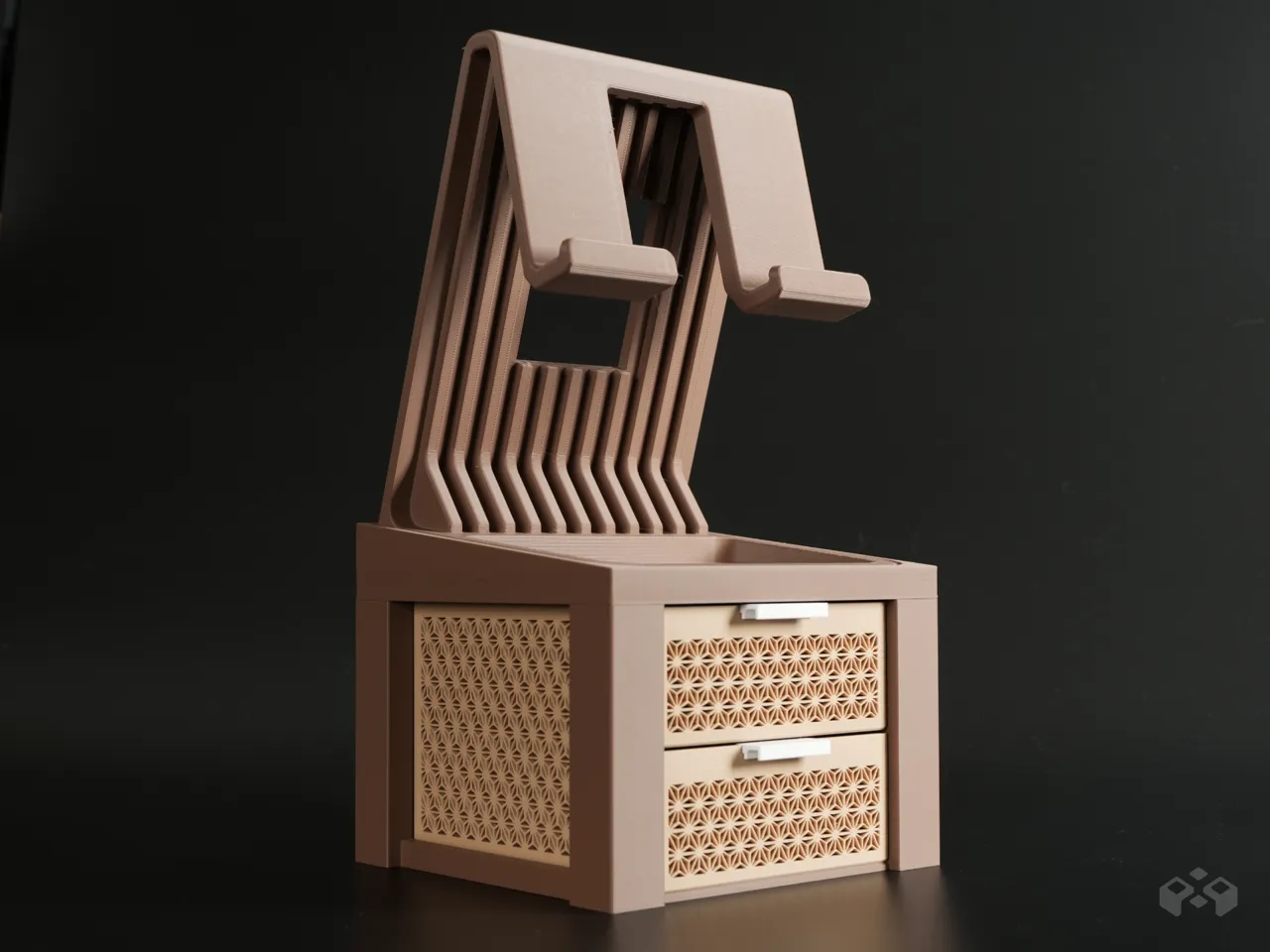 IPad Stand Riser with Kumiko Drawer view 2