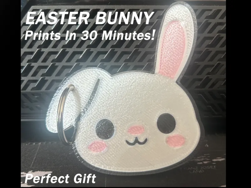 Easter Bunny Keyring (Free Commercial Use)