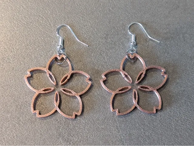 Chic Sakura Earrings - Silk Rose Gold