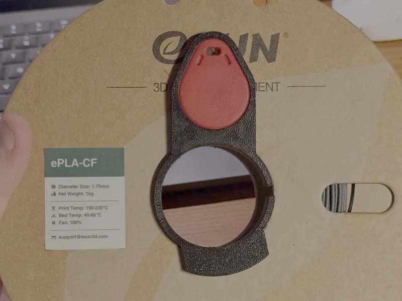 RFID Fob Holder for spool center hole