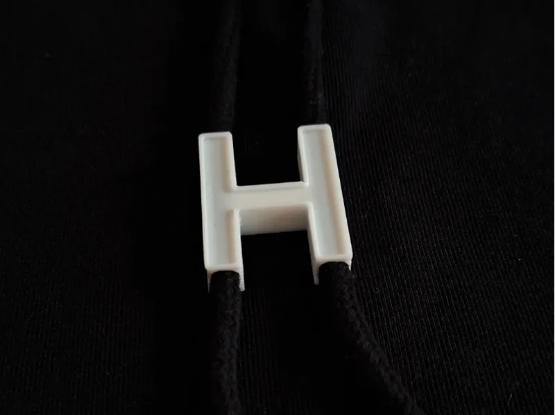 Letter H Hoodie Drawstring Bead