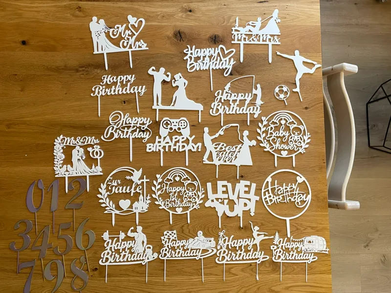 Divers Cake Topper Wedding Zahlen Geburtstag Taufe