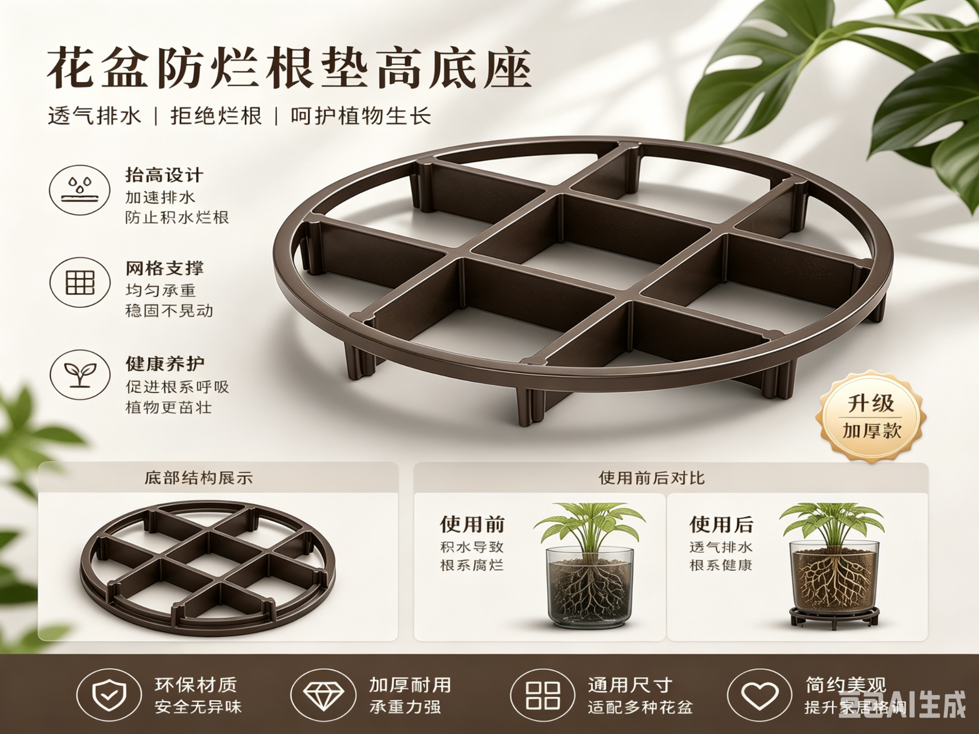 花盆防烂根垫高底座