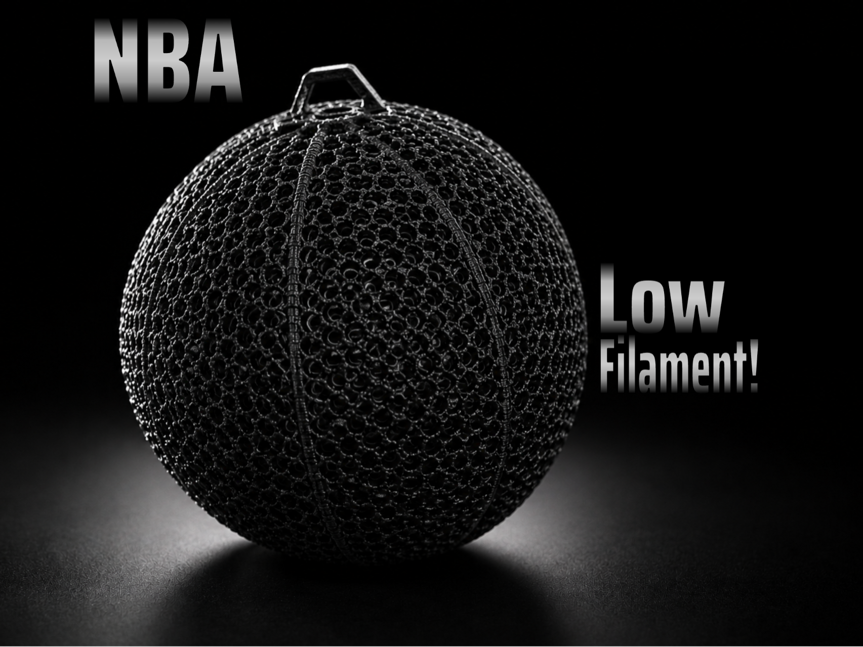 Airless Basketball Keychain 3D model