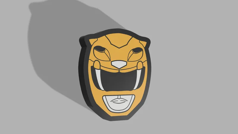 Yellow Power Ranger Helmet Lightbox Lamp LED Sign