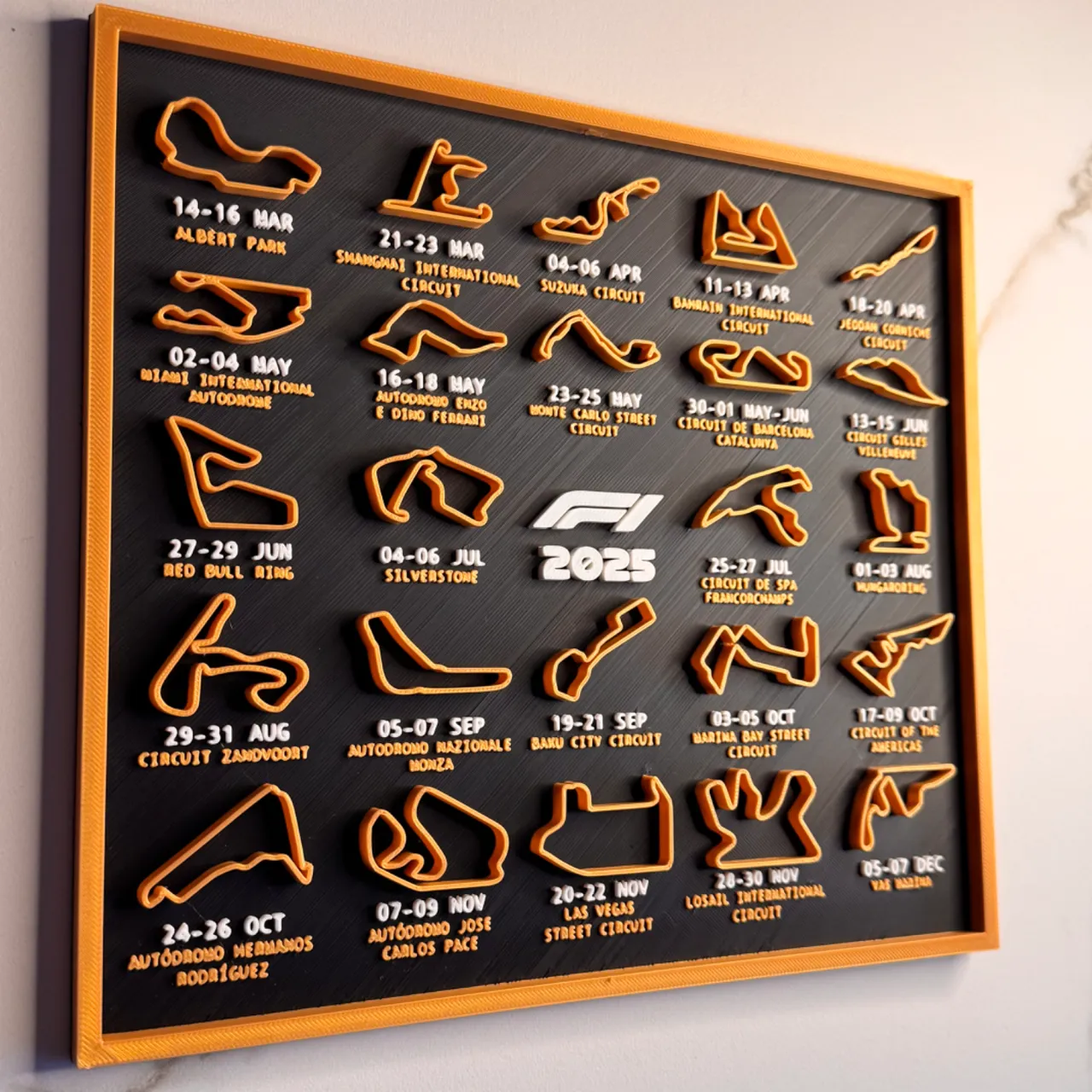 2025 Formula 1 calendar with dates view 2
