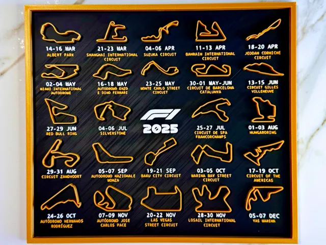 2025 Formula 1 calendar with dates
