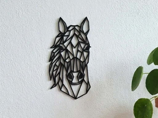 Tête de cheval géométrique murale