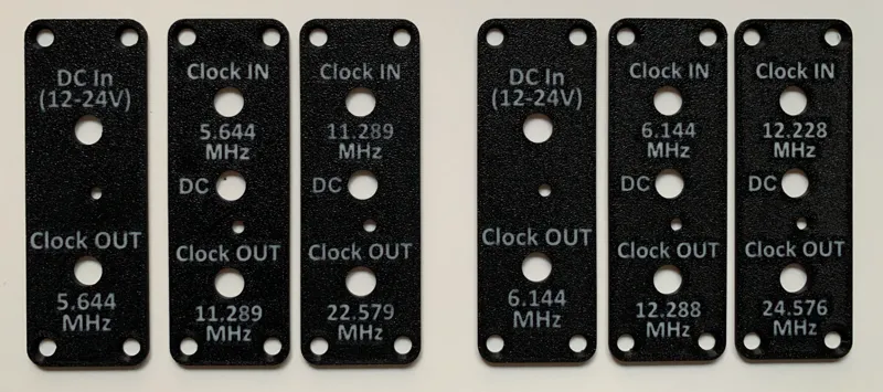 Hammond Enclosure Front Panels for Andrea Mori's The Well-Tempered Master Clock and Clock Doubler
