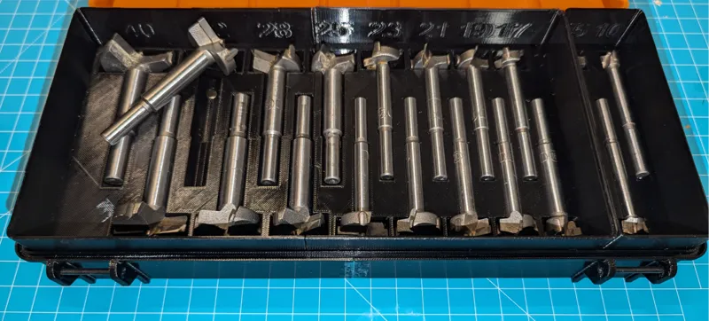 Forstner Drill storage for Gridfinity