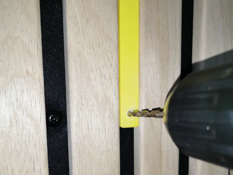Drill template acoustic panel