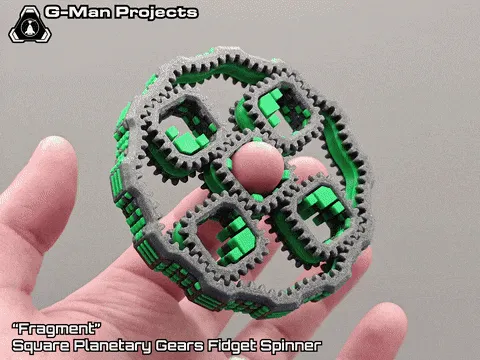 "Fragment" Square Planetary Gears Fidget Spinner