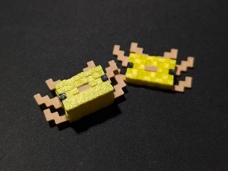 Minecraft Axolotl Keychain and Magnet