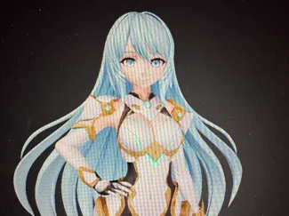 Celestial Warrior Girl with Long Hair and Sword