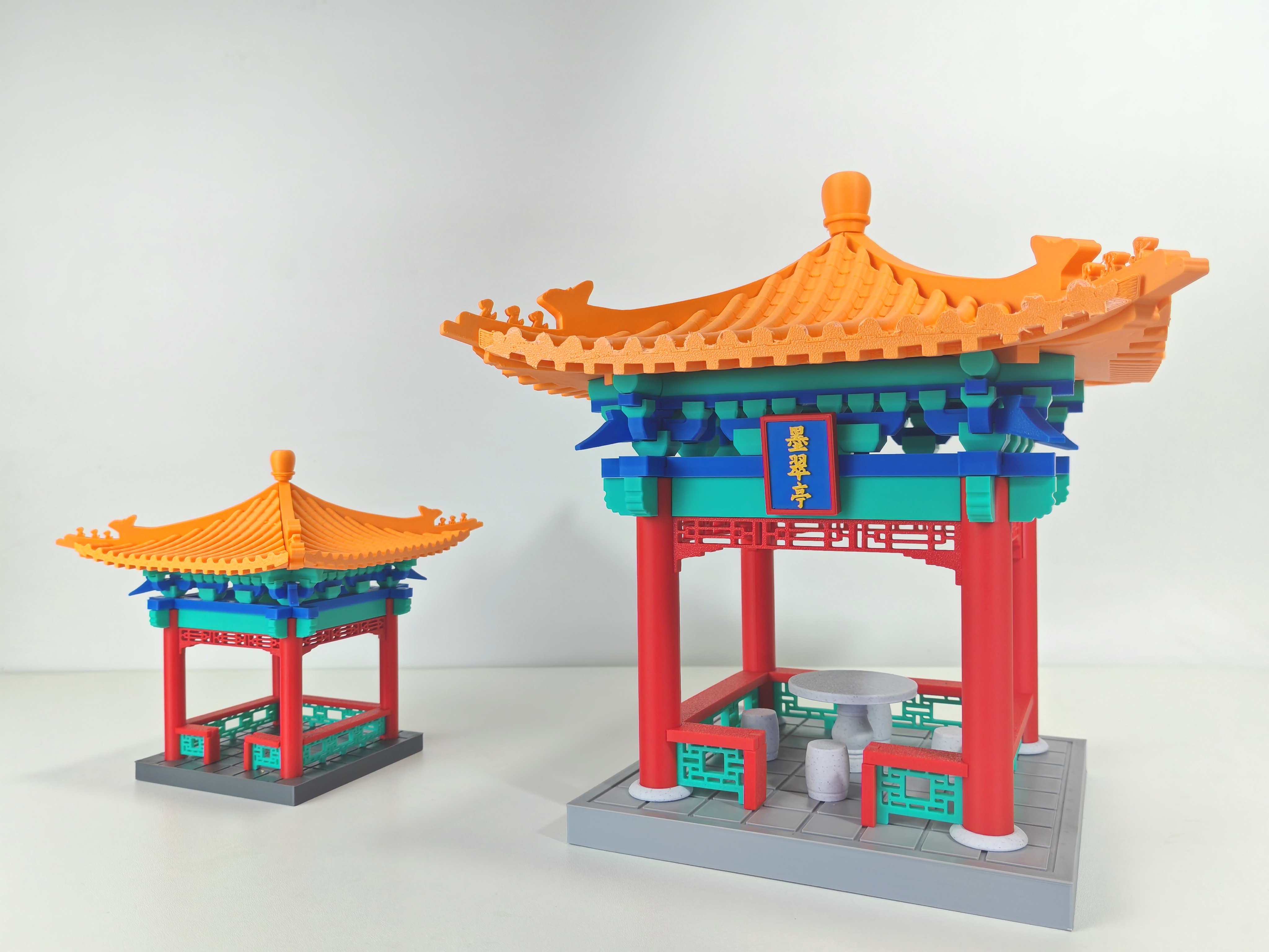 Ink Jade Pavilion (Mortise and Tenon Assembly Model) - Free 3D