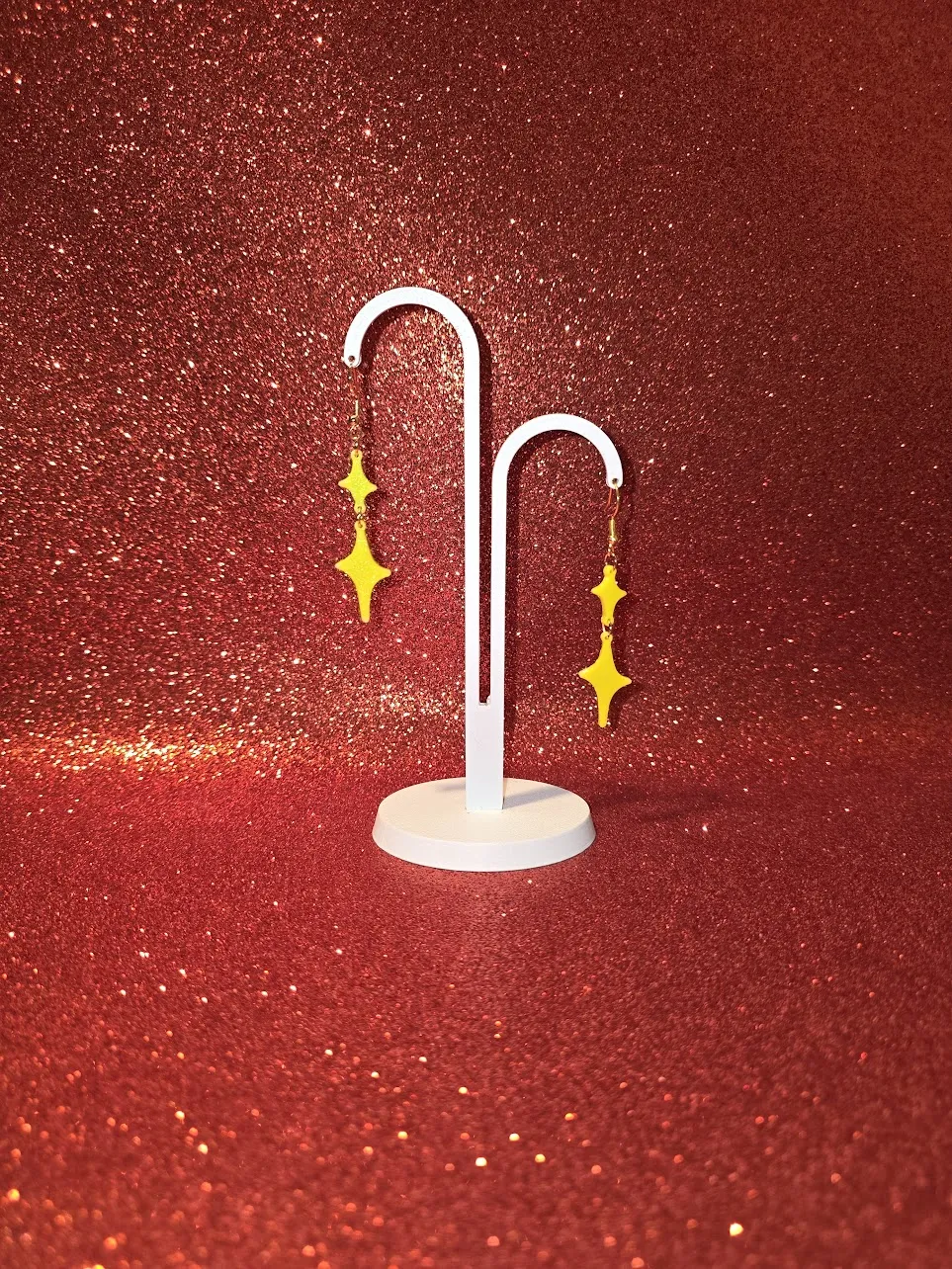 Dual star earrings view 3