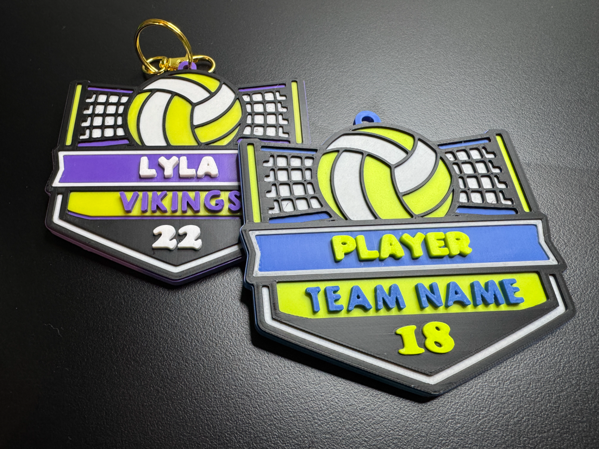 Customizable Volleyball Bag Tag / Keychain