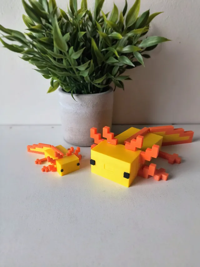 Minecraft axolotl inspired articulated
