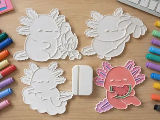 Axolotl Colouring Set with Stand